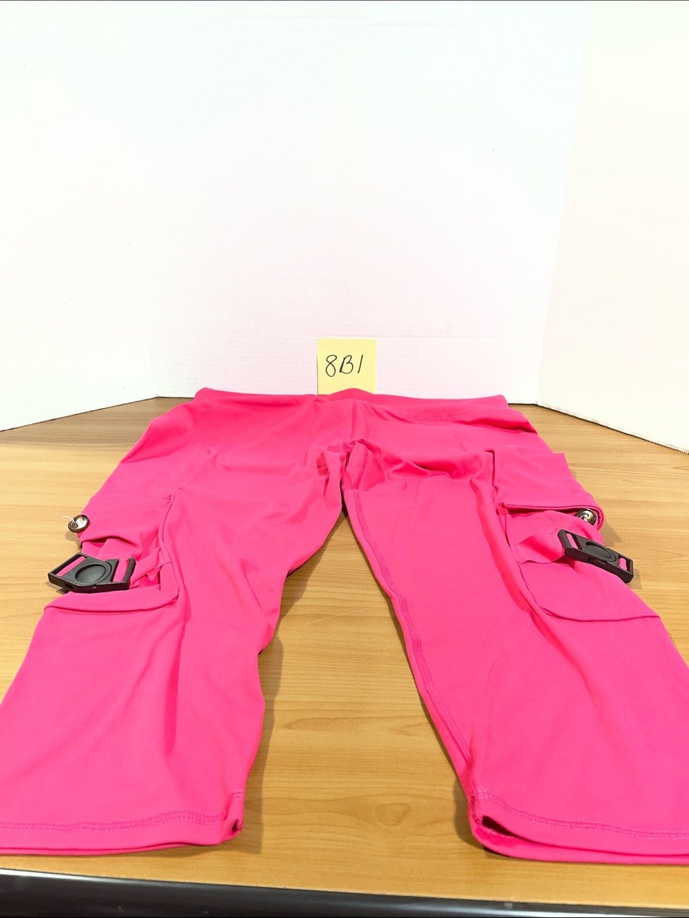 Bright Hot Pink Cargo Workout Capri Pants
